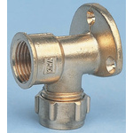 RS PRO Brass Pipe Fitting, 90° Compression Wall Plate Elbow Adapter, Female 1/2in to Female 15mm