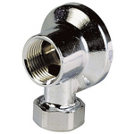 Sferaco Brass Pipe Fitting, Elbow Threaded Wall Tap Connection with Nut, Female 1/2in to Male 1/2in