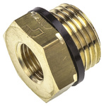 Legris Brass Pipe Fitting, Straight Threaded Reducer, Male G 1/2in to Female G 1/4in