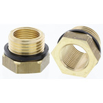 Legris Brass Pipe Fitting, Straight Threaded Reducer, Male G 1/2in to Female G 3/8in