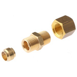Legris Brass Pipe Fitting, Straight Compression Coupler, Male R 1/8in to Female 6mm