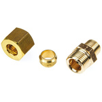 Legris Brass Pipe Fitting, Straight Compression Coupler, Male R 1/4in to Female 10mm