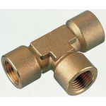 Legris Brass Pipe Fitting, Tee Threaded Equal Tee, Female BSPP 3/4in to Female BSPP 3/4in