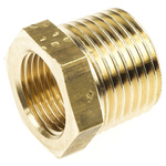 Legris Brass Pipe Fitting, Straight Threaded Reducer, Male R 1/2in to Female G 3/8in