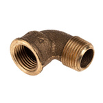 RS PRO Brass Pipe Fitting, 90° Threaded Elbow, Male BSPP 1/2in to Female BSPP 1/2in
