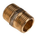 RS PRO Brass Pipe Fitting, Straight Threaded Nipple, Male BSPT 1/2in to Male BSPT 1/2in