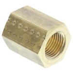 Legris Brass Pipe Fitting, Straight Threaded Coupler, Female G 1/8in to Female G 1/8in