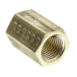 Legris Brass Pipe Fitting, Straight Threaded Coupler, Female G 1/4in to Female G 1/4in