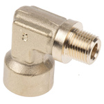 Legris Brass Pipe Fitting, 90° Threaded Elbow, Male R 1/8in to Female G 1/8in