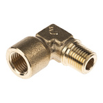 Legris Brass Pipe Fitting, 90° Threaded Elbow, Male R 1/4in to Female G 1/4in