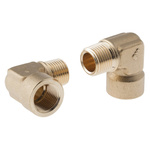 Legris Brass Pipe Fitting, 90° Threaded Elbow, Male R 1/2in to Female G 1/2in