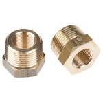 Legris Brass Pipe Fitting, Straight Threaded Reducer, Male R 3/4in to Female G 3/8in