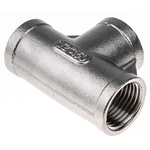 RS PRO Stainless Steel Pipe Fitting, Tee Circular Tee, Female G 1/2in x Female G 1/2in x Female G 1/2in