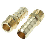 Legris Brass Pipe Fitting, Straight Threaded Tailpiece Adapter, Male R 1/2in to Male 16mm