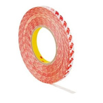 3M GPT Series White Double Sided Polyester Tape, 0.2mm Thick, Polyester Film Backing, 12mm x 50m