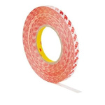 3M GPT Series White Double Sided Polyester Tape, 0.2mm Thick, Acrylic Backing, 19mm x 50m