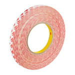 3M GPT Series GPT-020P Transparent Double Sided Adhesive Square, 0.2mm Thick, Acrylic Backing, 19mm x 50mm
