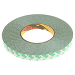3M 9087 White Double Sided Plastic Tape, 0.26mm Thick, 5.2 N/cm, PVC Backing, 15mm x 50m