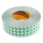 3M 9087 White Double Sided Plastic Tape, 0.26mm Thick, 5.2 N/cm, PVC Backing, 50mm x 50m