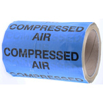 RS PRO Blue PP, Vinyl Pipe Marking Tape, text Compressed Air, Dim. W 150mm x L 33m