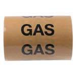 RS PRO Beige PP, Vinyl Pipe Marking Tape, text Gas, Dim. W 150mm x L 33m