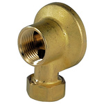 Sferaco Brass Pipe Fitting, Elbow Threaded Wall Tap Connection with Nut, Female 1/2in to Male 1/2in