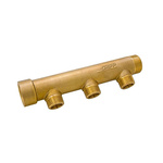 Watts Brass Pipe Fitting, Straight Compression Manifold, Male 3/4in to Male 1/2in