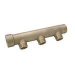 Watts Brass Pipe Fitting, Straight Compression Manifold, Male 3/4in to Male 1/2in