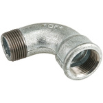 Georg Fischer Galvanised Malleable Iron Fitting, 90° Short Elbow, Male BSPT 1in to Female BSPP 1in