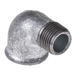 Georg Fischer Galvanised Malleable Iron Fitting, 90° Elbow, Male BSPT 1/2in to Female BSPP 1/2in