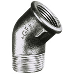 Georg Fischer Galvanised Malleable Iron Fitting, 45° Elbow, Male BSPT 1in to Female BSPP 1in