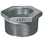 Georg Fischer Black Malleable Iron Fitting, Straight Reducer Bush, Male BSPT 1in to Female BSPP 3/4in