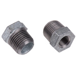 Georg Fischer Galvanised Malleable Iron Fitting, Straight Reducer Bush, Male BSPT 1/2in to Female BSPP 1/4in