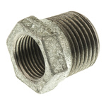 Georg Fischer Galvanised Malleable Iron Fitting, Straight Reducer Bush, Male BSPT 1/2in to Female BSPP 3/8in