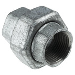 Georg Fischer Black Oxide Malleable Iron Fitting Taper Seat Union, Female BSPP 1in to Female BSPP 1in