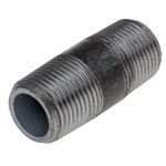 RS PRO Black Malleable Iron Fitting Barrel Nipple, Male BSPT 3/8in to Male BSPT 3/8in