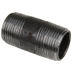 RS PRO Black Malleable Iron Fitting Barrel Nipple, Male BSPT 1in to Male BSPT 1in