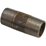 RS PRO Black Malleable Iron Fitting Barrel Nipple, Male BSPT 1-1/2in to Male BSPT 1-1/2in