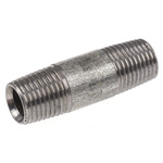 RS PRO Galvanised Malleable Iron Fitting Barrel Nipple, Male BSPT 1/4in to Male BSPT 1/4in