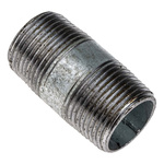 RS PRO Galvanised Malleable Iron Fitting Barrel Nipple, Male BSPT 1in to Male BSPT 1in