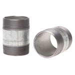 RS PRO Galvanised Malleable Iron Fitting Barrel Nipple, Male BSPT 2in to Male BSPT 2in