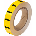 Brady Black, Yellow Polyester Pipe Marking Tape, Dim. W 25.00mm x L 33.00m