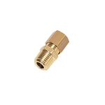 Legris Brass Pipe Fitting, Straight Push Fit Compression Olive, Male NPT 1/4in 1/4in 6mm