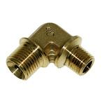 Legris Brass Pipe Fitting, 90° Compression 90° Elbow, Male BSPT 1/8in 6mm