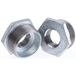 Georg Fischer Galvanised Malleable Iron Fitting, Straight Reducer Bush, Male BSPT 2in to Female BSPP 1in
