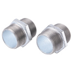 Georg Fischer Galvanised Malleable Iron Fitting Hexagon Nipple, Male BSPT 1-1/2in to Male BSPT 1-1/2in
