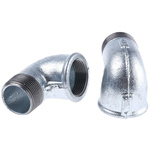 Georg Fischer Galvanised Malleable Iron Fitting, 90° Elbow, Male BSP 1-1/4in to Female BSP 1-1/4in