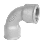 Georg Fischer Galvanised Malleable Iron Fitting, 90° Short Elbow, Female BSP 2in to Female BSP 2in