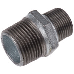 Georg Fischer Galvanised Malleable Iron Fitting Reducer Hexagon Nipple, Male BSPT 1in to Male BSPT 3/4in