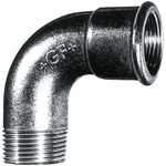 Georg Fischer Galvanised Malleable Iron Fitting, 90° Short Elbow, Male BSPT 1-1/2in to Female BSPP 1-1/2in
